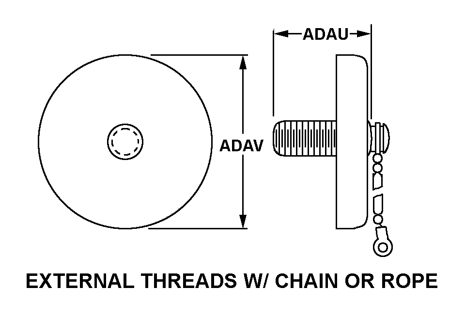 EXTERNAL THREADS W/CHAIN OR ROPE style nsn 5935-01-627-9022