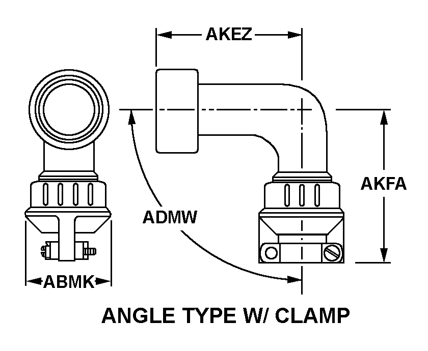 ANGLE TYPE W/CLAMP style nsn 5935-01-407-6803