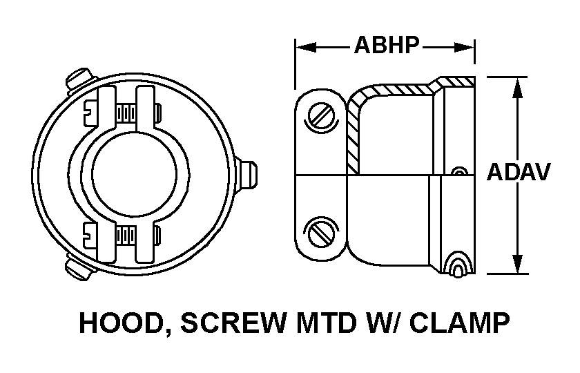 HOOD, SCREW MTD W/CLAMP style nsn 5935-00-502-1938