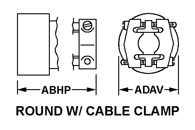 ROUND W/CABLE CLAMP style nsn 5935-00-907-3203