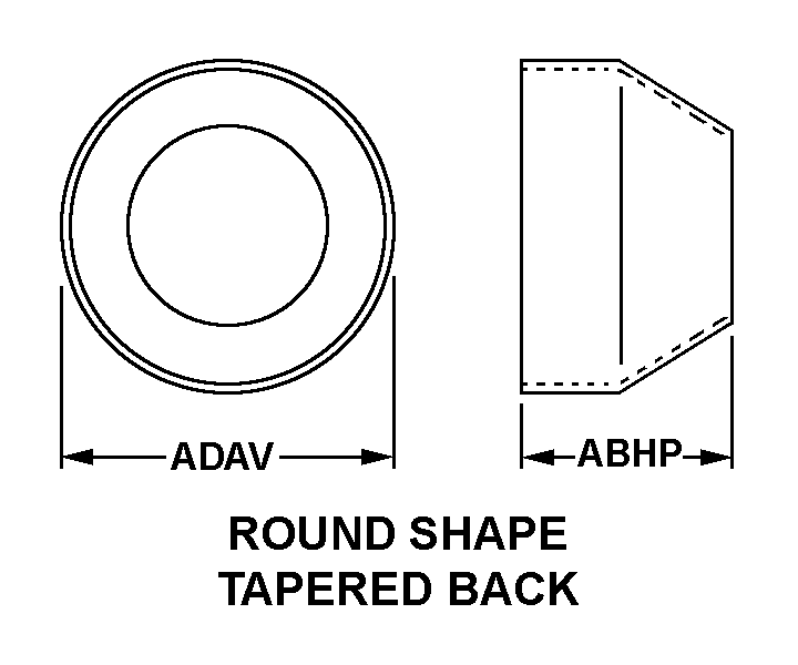 ROUND SHAPE TAPERED BACK style nsn 5935-01-626-8898