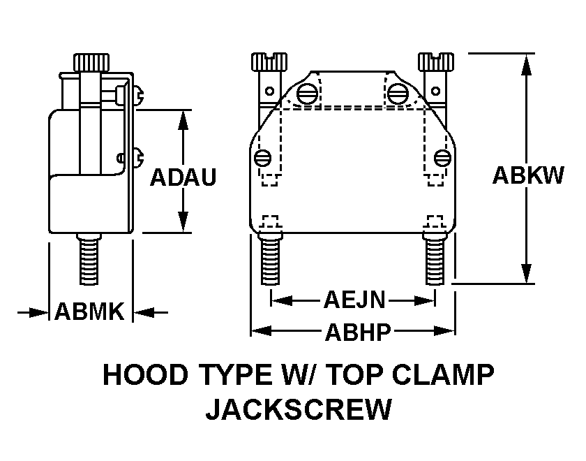 HOOD TYPE W/TOP CLAMP JACKSCREW style nsn 5935-01-021-1150