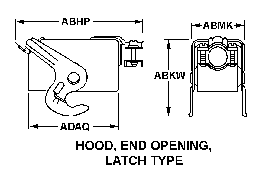 HOOD, END OPENING, LATCH TYPE style nsn 5935-01-527-4962