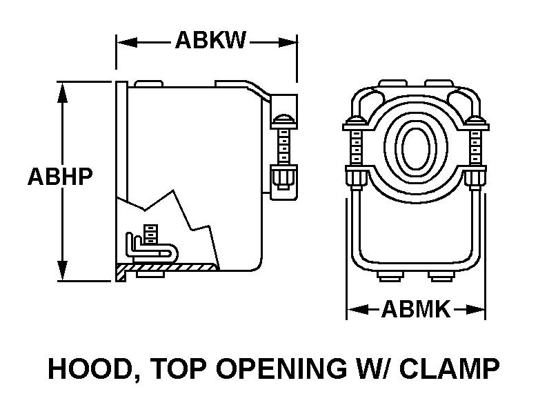HOOD, TOP OPENING W/CLAMP style nsn 5935-01-369-6478