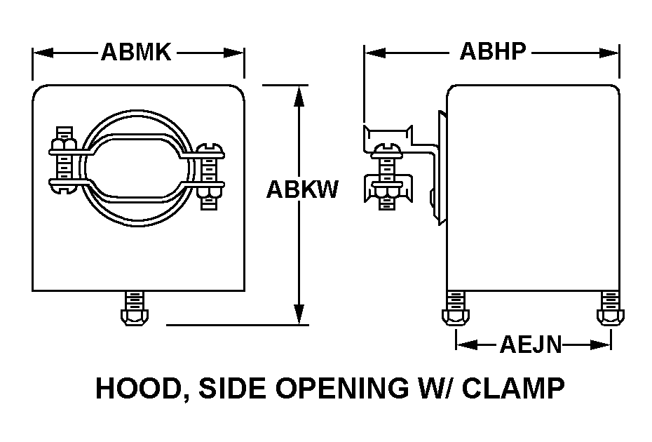 HOOD, SIDE OPENING W/CLAMP style nsn 5935-01-160-0976