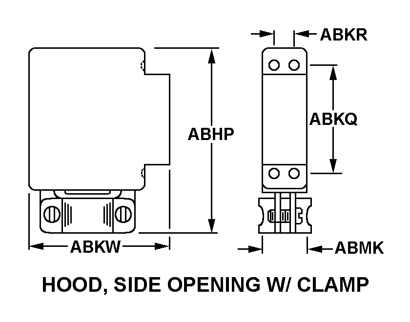 HOOD, SIDE OPENING W/CLAMP style nsn 5935-01-024-5579