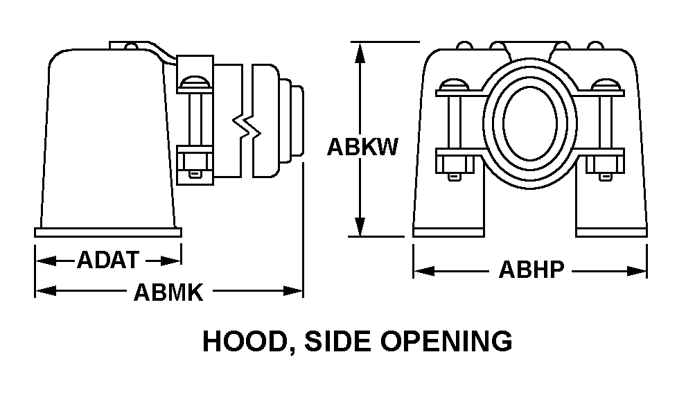 HOOD, SIDE OPENING style nsn 5935-00-968-7135