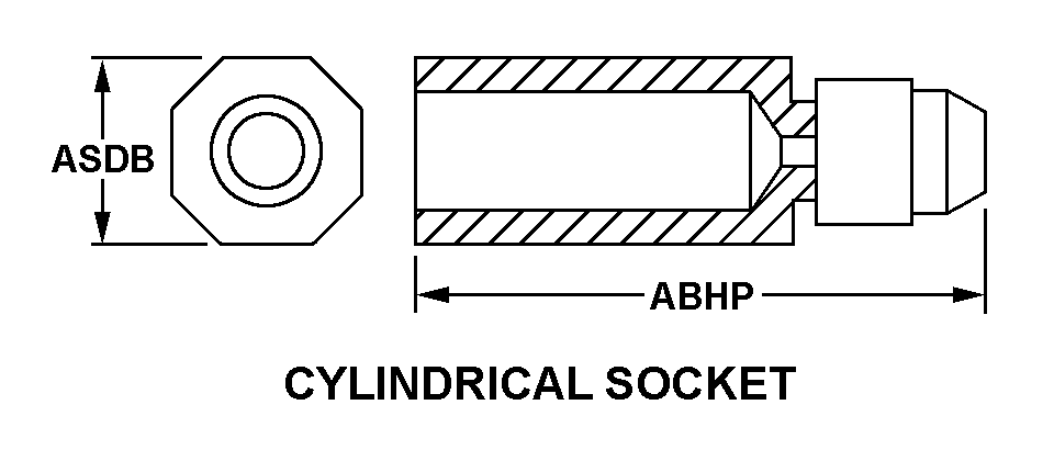 CYLINDRICAL SOCKET style nsn 5935-01-285-6695