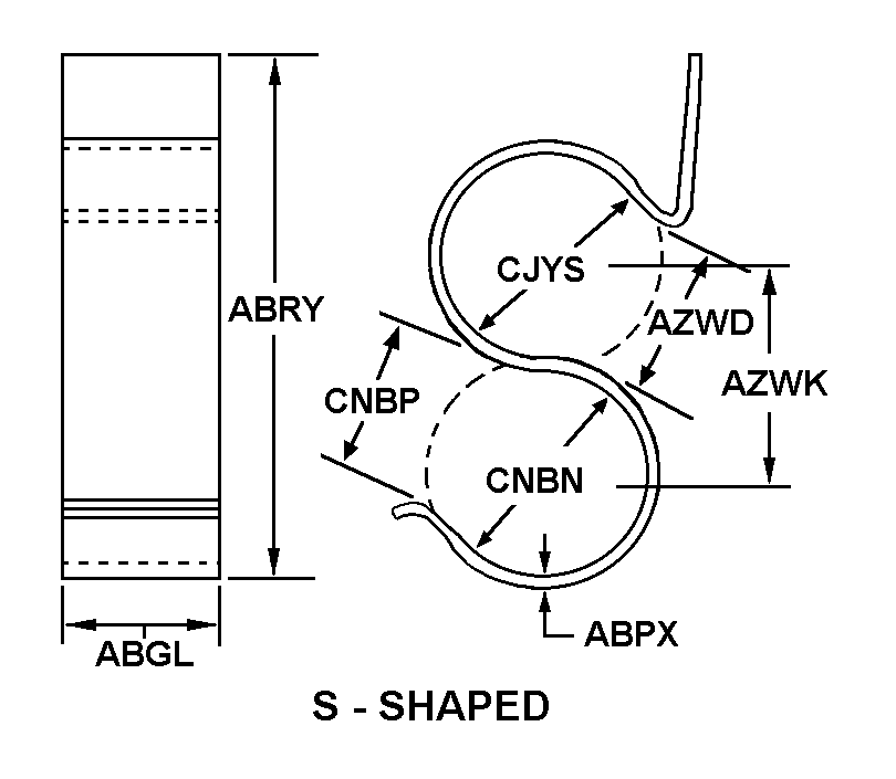 S-SHAPED style nsn 5340-01-470-7653