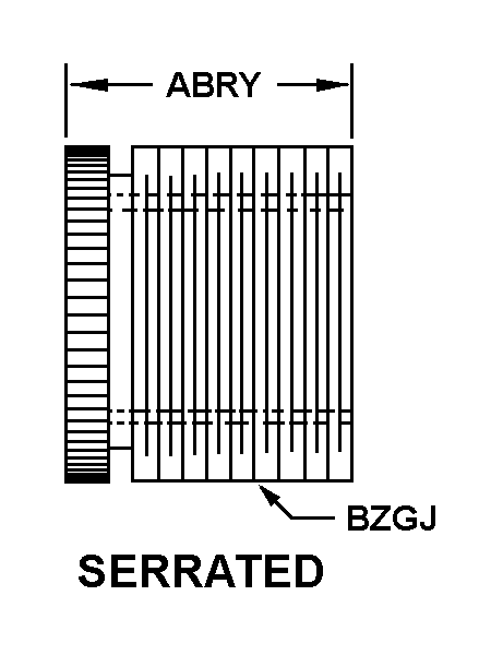SERRATED style nsn 5325-01-257-3447