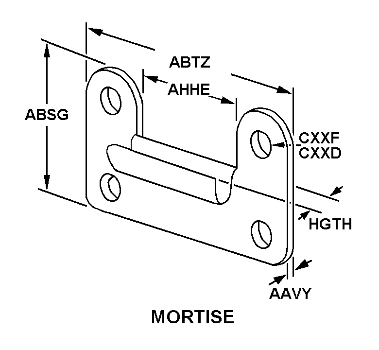 MORTISE style nsn 5340-01-009-0880