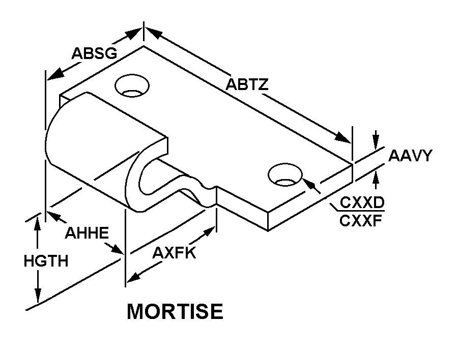 MORTISE style nsn 5340-00-082-1052