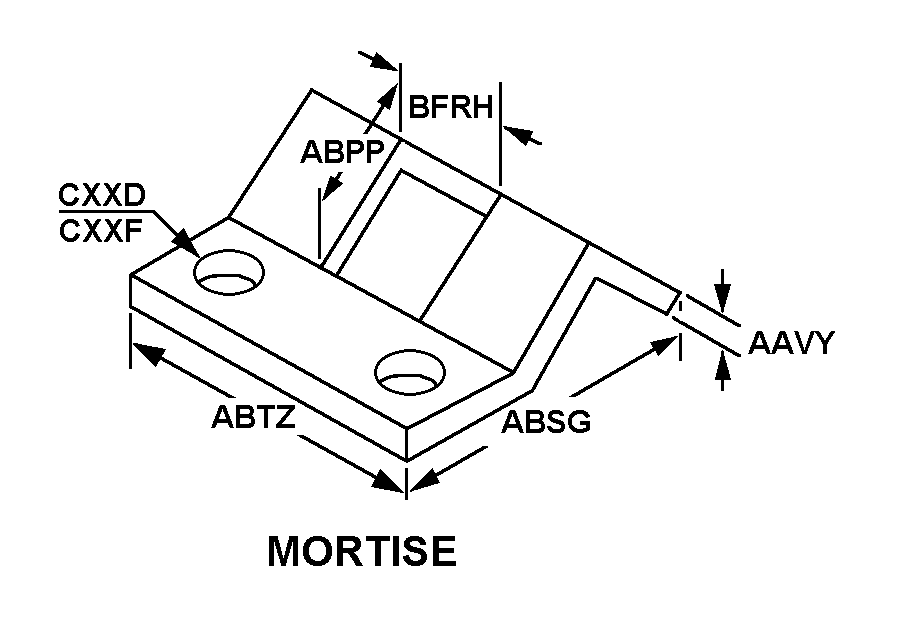 MORTISE style nsn 5340-01-009-0880