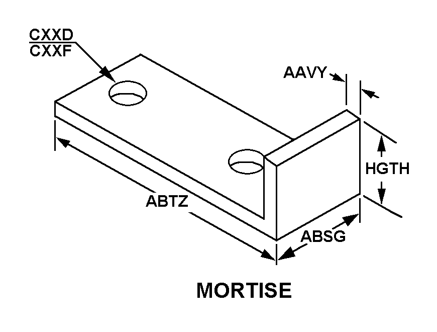 MORTISE style nsn 5340-01-187-7589