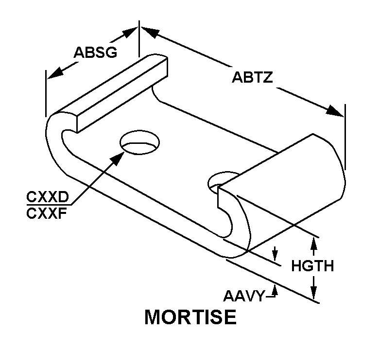 MORTISE style nsn 5340-00-205-5180