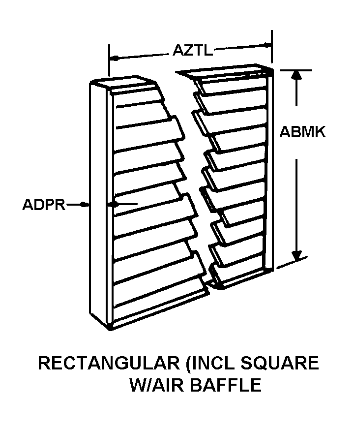 RECTANGULAR (INCL SQUARE W/ AIR BAFFLE) style nsn 6625-01-114-1900