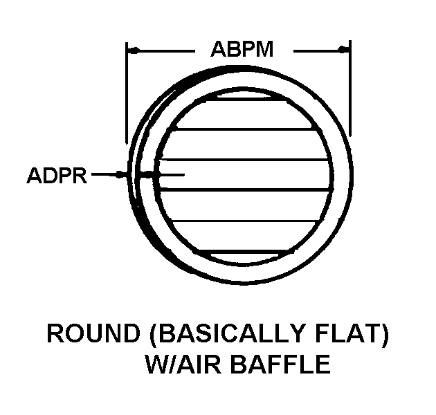 ROUND (BASICALLY FLAT W/ AIR BAFFLE) style nsn 1650-00-473-5804