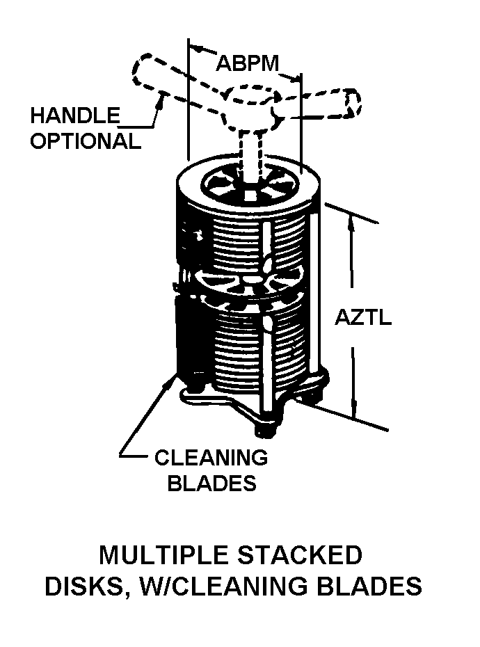 MULTIPLE STACKED DISKS, W/CLEANING BLADES style nsn 2910-00-354-5015