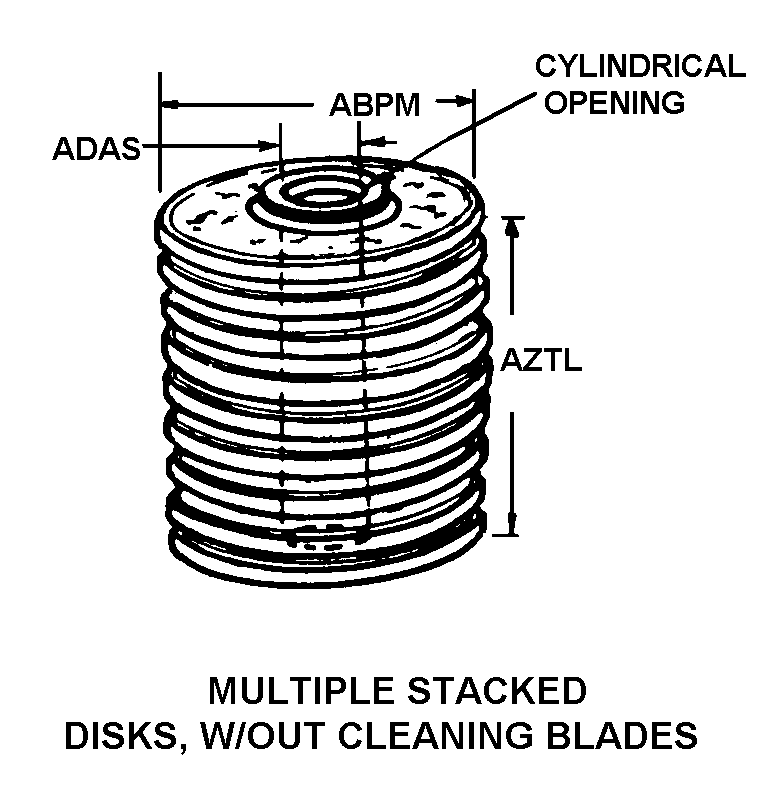 MULTIPLE STACKED DISKS, W/OUT CLEANING BLADES style nsn 4130-01-333-5756
