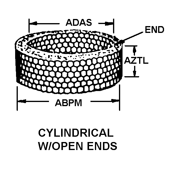 CYLINDRICAL W/OPEN ENDS style nsn 4310-00-098-1167