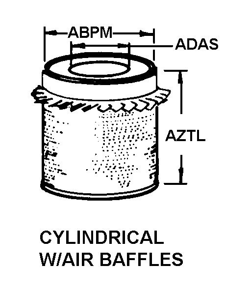 CYLINDRICAL W/AIR BAFFLES style nsn 2940-00-313-1194