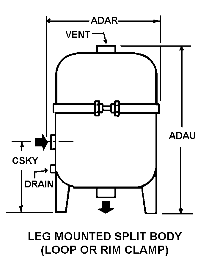 LEG MOUNTED SPLIT BODY (LOOP OR RIM CLAMP) style nsn 4330-01-288-4009