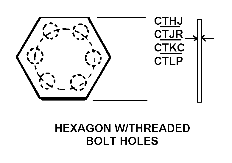 HEXAGON W/THREADED BOLT HOLES style nsn 4330-01-439-6167