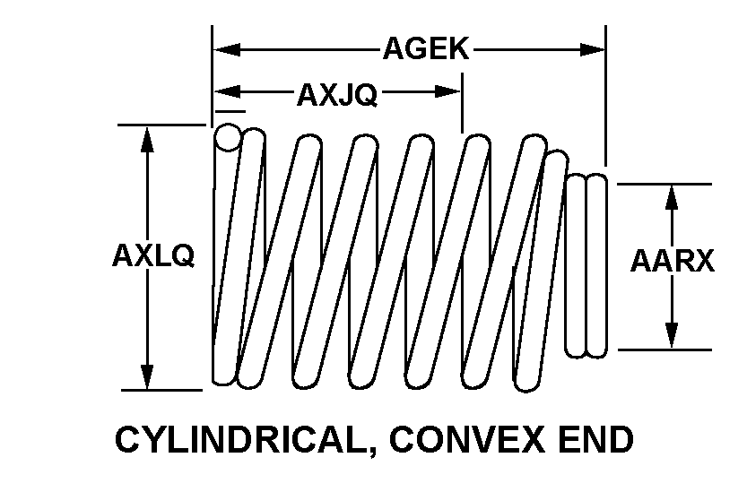CYLINDRICAL CONVEX END style nsn 5360-01-036-0459