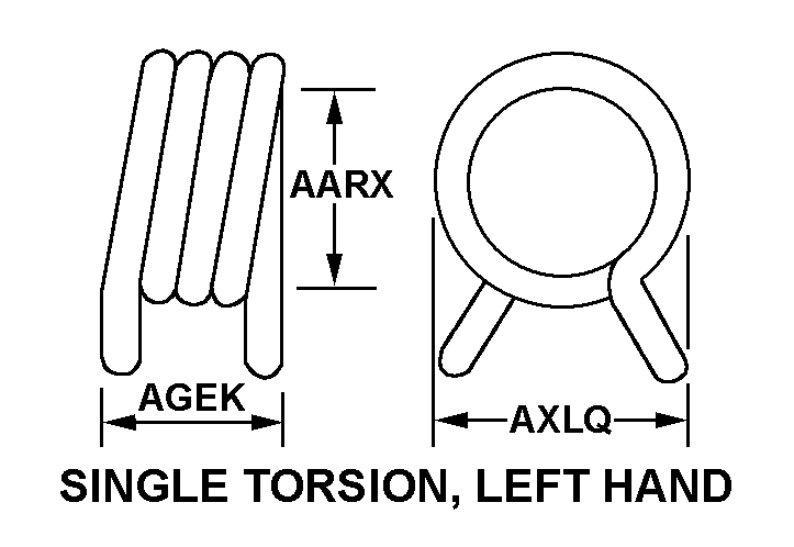 SINGLE TORSION LEFT HAND style nsn 5360-00-167-9293