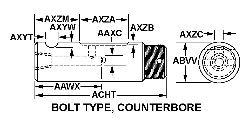 BOLT TYPE, COUNTERBORE style nsn 2510-01-060-7177