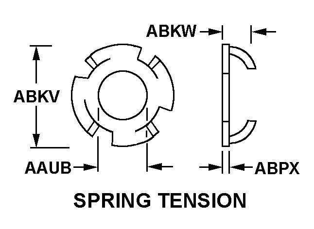 SPRING TENSION style nsn 5310-00-164-6414