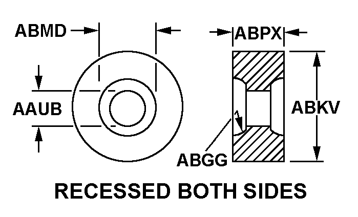 RECESSED BOTH SIDES style nsn 5310-00-274-9569