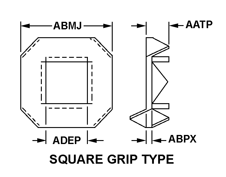 SQUARE GRIP TYPE style nsn 5310-00-514-8159