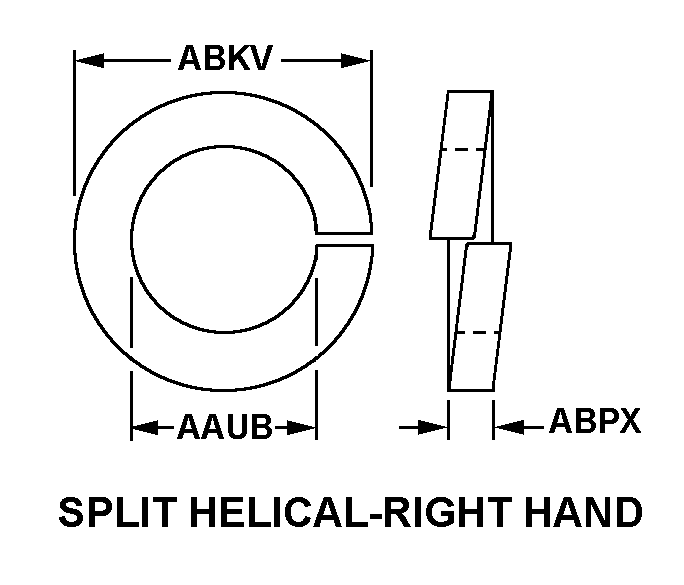 SPLIT HELICAL-RIGHT HAND style nsn 5310-00-001-4931
