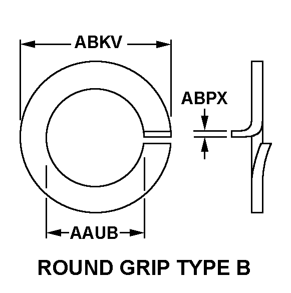 ROUND GRIP TYPE B style nsn 5310-01-610-6932