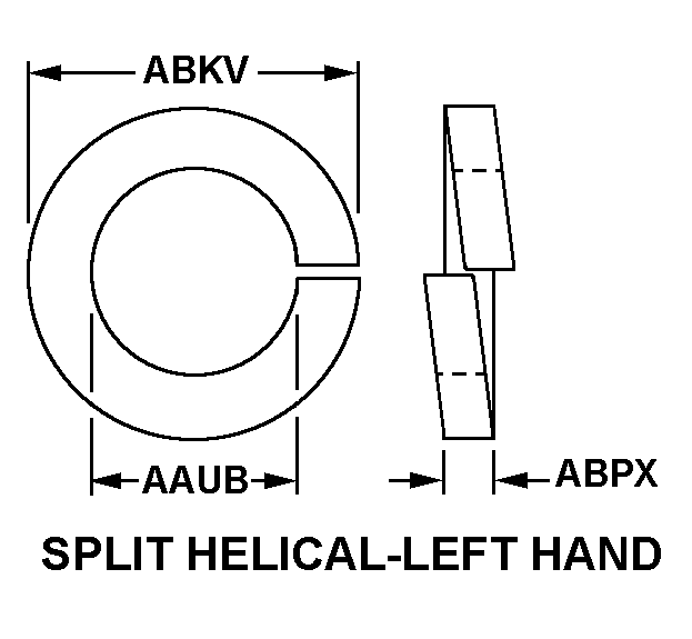 SPLIT HELICAL-LEFT HAND style nsn 5310-01-531-6134