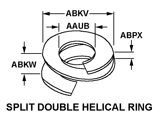 SPLIT DOUBLE HELICAL RING style nsn 5310-00-401-3975