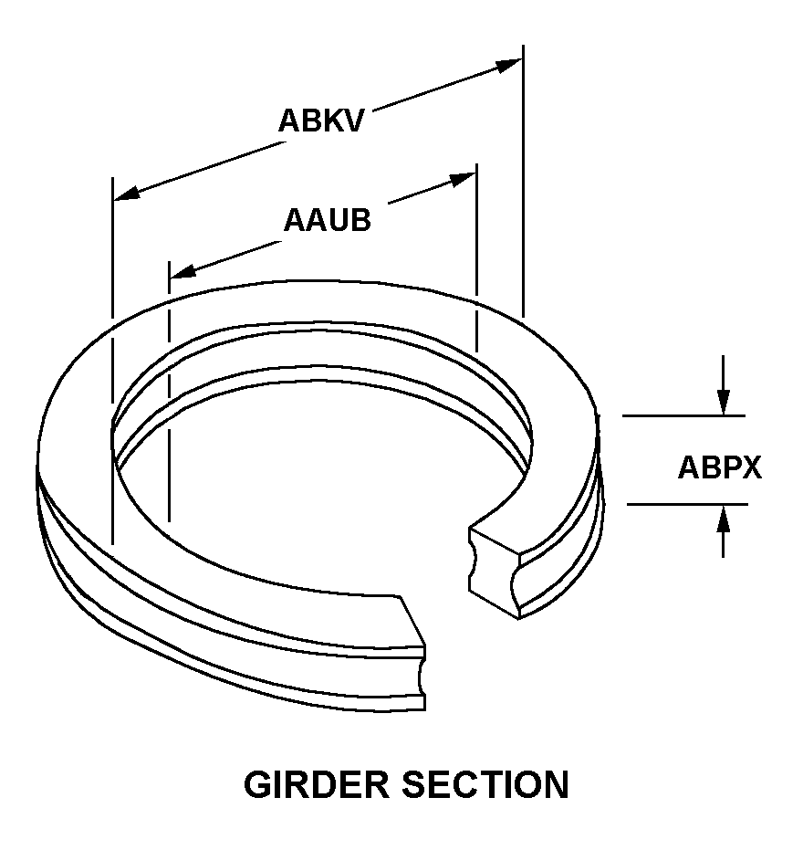 GIRDER SECTION style nsn 5310-01-626-4070