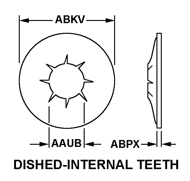 DISHED-INTERNAL TEETH style nsn 5310-00-776-6667