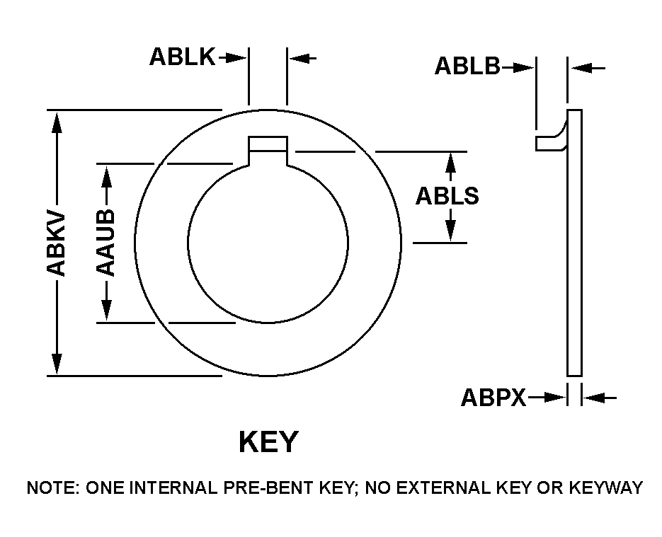 KEY style nsn 5310-00-949-5635