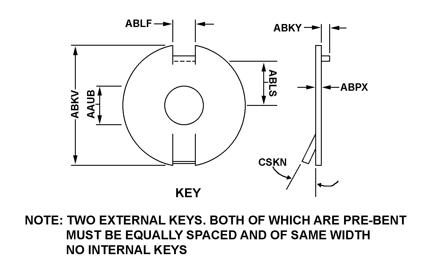 KEY style nsn 5310-00-949-5635