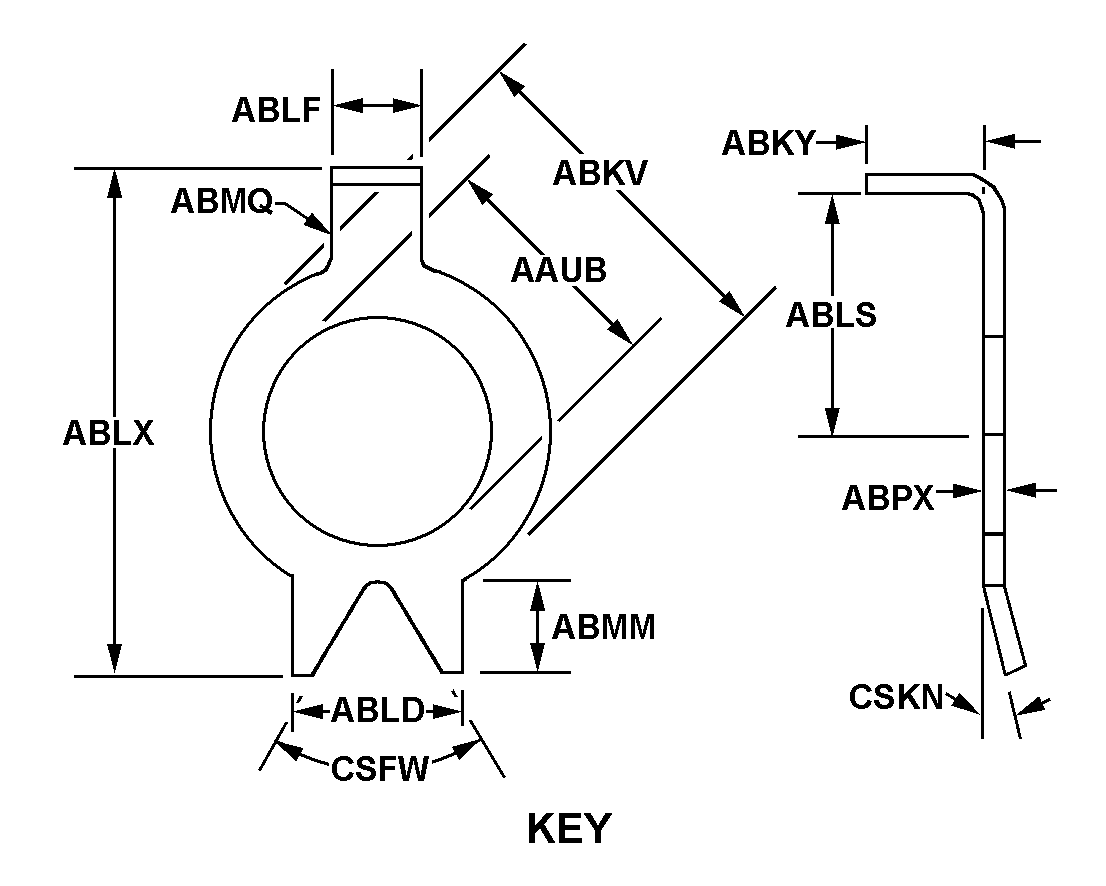 KEY style nsn 5310-00-787-4556