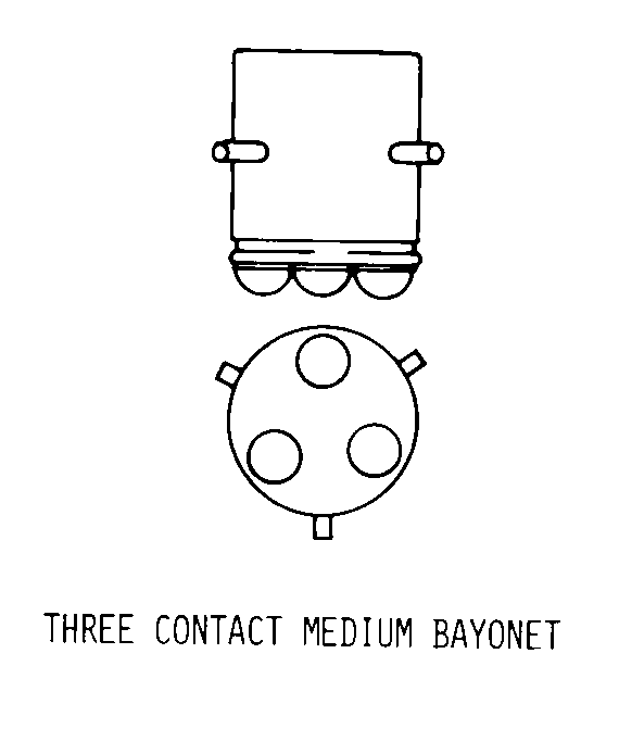 THREE CONTACT MEDIUM BAYONET style nsn 6240-01-097-8689