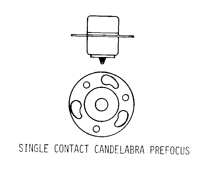 SINGLE CONTACT CANDELABRA PREFOCUS style nsn 6240-00-155-7834