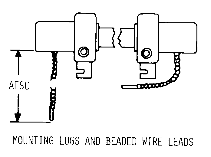 MOUNTING LUGS AND BEADED WIRE LEADS style nsn 6240-00-494-7144