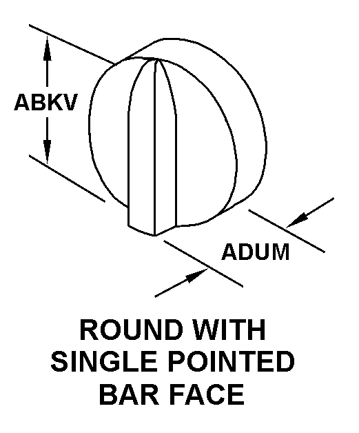 ROUND WITH SINGLE POINTED BAR FACE style nsn 5355-00-031-1526