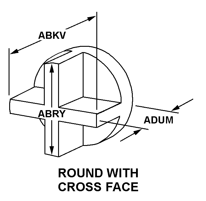 ROUND WITH CROSS FACE style nsn 5355-01-335-2988