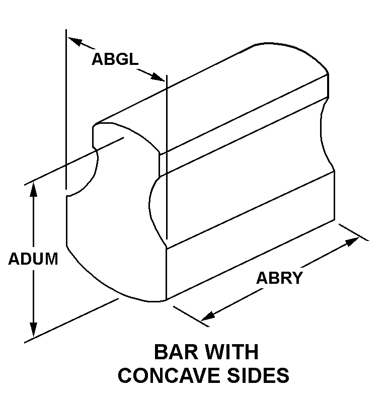 BAR WITH CONCAVE SIDES style nsn 5355-01-146-6538