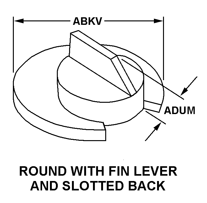 ROUND WITH FIN LEVER AND SLOTTED BACK style nsn 5355-01-439-0913