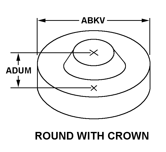 ROUND WITH CROWN style nsn 5355-00-004-3959